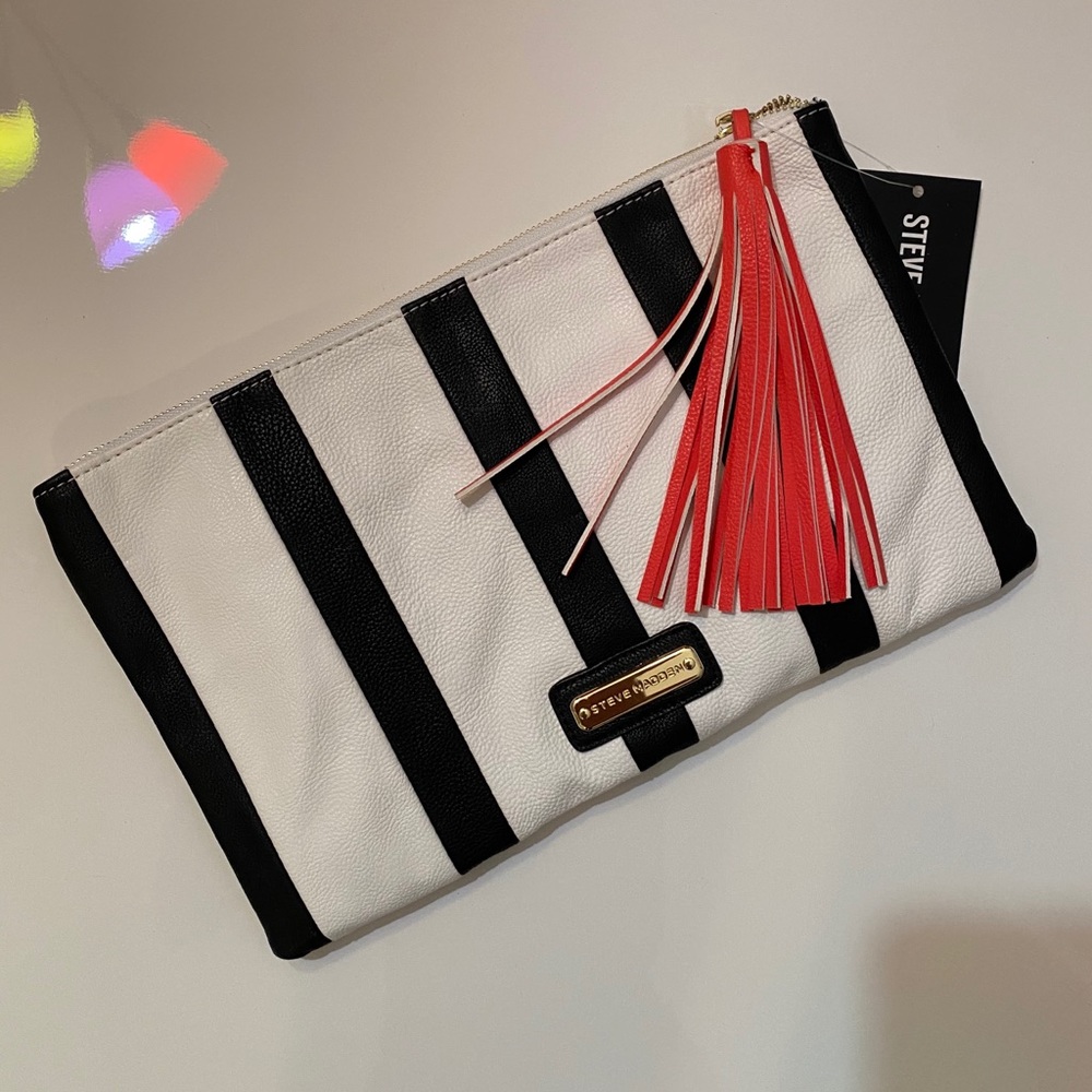 Steve Madden Pyramid Striped Clutch Bag